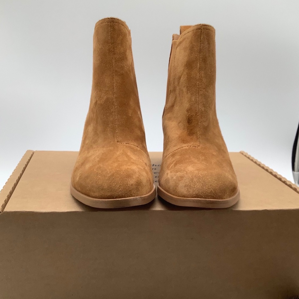 Rag & Bone Rover Camel Brown Suede Chelsea Ankle Boots Block Heel Size 37